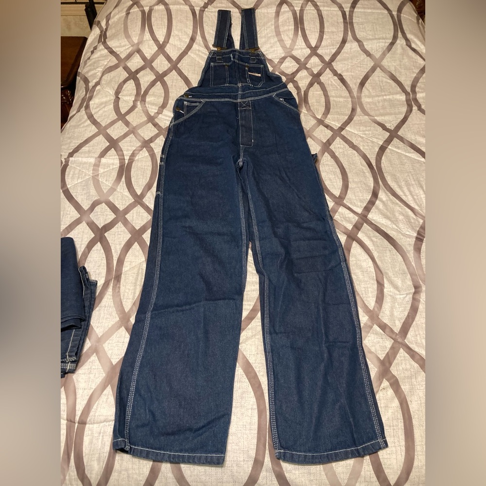 VINTAGE Ozark Cotton Denim Bib Overall Size 31x34